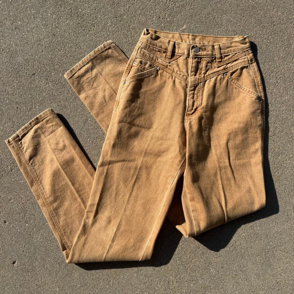 Vintage 80s 90s Roper Butterstotch High Rise V Yoke Bareback Western Jeans 26x36